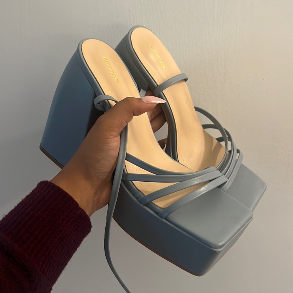 Blue Platform Sandals